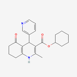 molecular formula C22H26N2O3 B5143738 cyclohexyl 2-methyl-5-oxo-4-(3-pyridinyl)-1,4,5,6,7,8-hexahydro-3-quinolinecarboxylate 