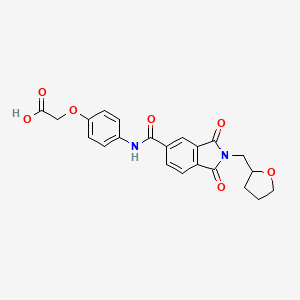 molecular formula C22H20N2O7 B5143745 [4-({[1,3-dioxo-2-(tetrahydro-2-furanylmethyl)-2,3-dihydro-1H-isoindol-5-yl]carbonyl}amino)phenoxy]acetic acid 