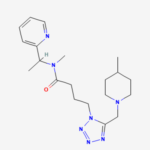 molecular formula C20H31N7O B5143759 N-methyl-4-{5-[(4-methyl-1-piperidinyl)methyl]-1H-tetrazol-1-yl}-N-[1-(2-pyridinyl)ethyl]butanamide 