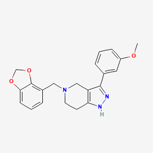 molecular formula C21H21N3O3 B5143772 5-(1,3-benzodioxol-4-ylmethyl)-3-(3-methoxyphenyl)-4,5,6,7-tetrahydro-1H-pyrazolo[4,3-c]pyridine 