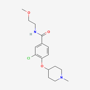 molecular formula C16H23ClN2O3 B5143775 3-chloro-N-(2-methoxyethyl)-4-[(1-methyl-4-piperidinyl)oxy]benzamide 