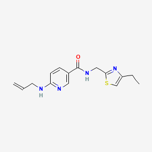 molecular formula C15H18N4OS B5143786 6-(allylamino)-N-[(4-ethyl-1,3-thiazol-2-yl)methyl]nicotinamide 