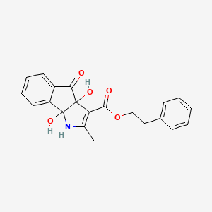 2-phenylethyl 3a,8b-dihydroxy-2-methyl-4-oxo-1,3a,4,8b-tetrahydroindeno[1,2-b]pyrrole-3-carboxylate