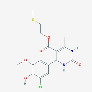 2-(methylthio)ethyl 4-(3-chloro-4-hydroxy-5-methoxyphenyl)-6-methyl-2-oxo-1,2,3,4-tetrahydro-5-pyrimidinecarboxylate