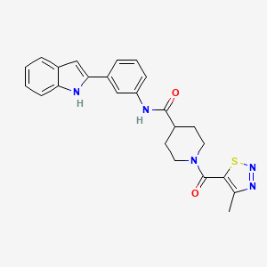 N-[3-(1H-indol-2-yl)phenyl]-1-[(4-methyl-1,2,3-thiadiazol-5-yl)carbonyl]-4-piperidinecarboxamide