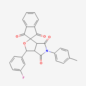 molecular formula C27H18FNO5 B5143867 3-(3-fluorophenyl)-5-(4-methylphenyl)-3a,6a-dihydrospiro[furo[3,4-c]pyrrole-1,2'-indene]-1',3',4,6(3H,5H)-tetrone 