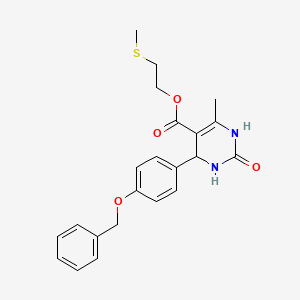 2-(methylthio)ethyl 4-[4-(benzyloxy)phenyl]-6-methyl-2-oxo-1,2,3,4-tetrahydro-5-pyrimidinecarboxylate