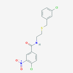 molecular formula C16H14Cl2N2O3S B5143895 4-chloro-N-{2-[(3-chlorobenzyl)thio]ethyl}-3-nitrobenzamide 