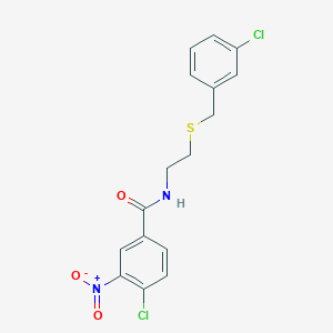 4-chloro-N-{2-[(3-chlorobenzyl)thio]ethyl}-3-nitrobenzamide