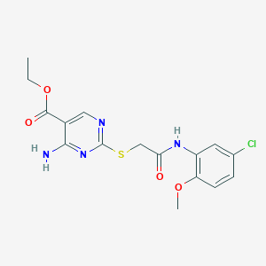 molecular formula C16H17ClN4O4S B5143908 ethyl 4-amino-2-({2-[(5-chloro-2-methoxyphenyl)amino]-2-oxoethyl}thio)-5-pyrimidinecarboxylate 