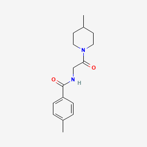 4-methyl-N-[2-(4-methyl-1-piperidinyl)-2-oxoethyl]benzamide