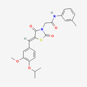 molecular formula C23H24N2O5S B5143935 2-[5-(4-isopropoxy-3-methoxybenzylidene)-2,4-dioxo-1,3-thiazolidin-3-yl]-N-(3-methylphenyl)acetamide 