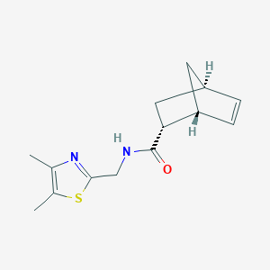molecular formula C14H18N2OS B5143949 rel-(1R,2R,4R)-N-[(4,5-dimethyl-1,3-thiazol-2-yl)methyl]bicyclo[2.2.1]hept-5-ene-2-carboxamide trifluoroacetate 