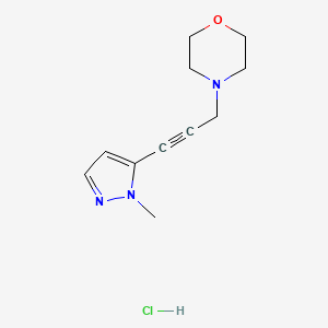 molecular formula C11H16ClN3O B5143958 4-[3-(1-methyl-1H-pyrazol-5-yl)-2-propyn-1-yl]morpholine hydrochloride 