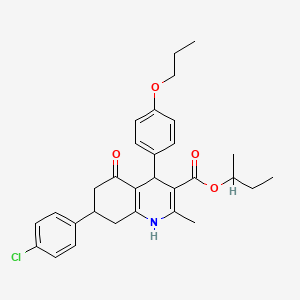 sec-butyl 7-(4-chlorophenyl)-2-methyl-5-oxo-4-(4-propoxyphenyl)-1,4,5,6,7,8-hexahydro-3-quinolinecarboxylate