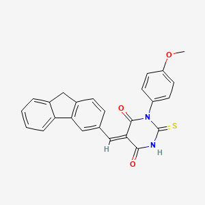 molecular formula C25H18N2O3S B5143971 5-(9H-fluoren-3-ylmethylene)-1-(4-methoxyphenyl)-2-thioxodihydro-4,6(1H,5H)-pyrimidinedione 