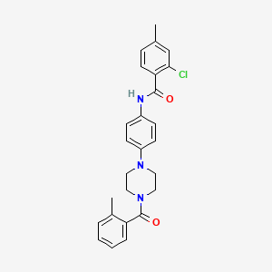 molecular formula C26H26ClN3O2 B5143976 2-chloro-4-methyl-N-{4-[4-(2-methylbenzoyl)-1-piperazinyl]phenyl}benzamide 