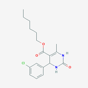 molecular formula C18H23ClN2O3 B5143980 hexyl 4-(3-chlorophenyl)-6-methyl-2-oxo-1,2,3,4-tetrahydro-5-pyrimidinecarboxylate 