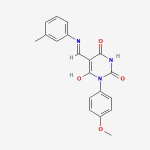 molecular formula C19H17N3O4 B5143988 1-(4-methoxyphenyl)-5-{[(3-methylphenyl)amino]methylene}-2,4,6(1H,3H,5H)-pyrimidinetrione 