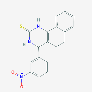 molecular formula C18H15N3O2S B5144006 4-(3-nitrophenyl)-3,4,5,6-tetrahydrobenzo[h]quinazoline-2(1H)-thione 