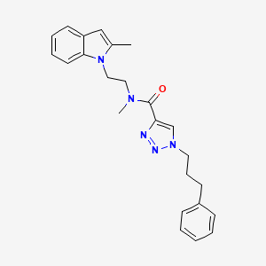 molecular formula C24H27N5O B5144015 N-methyl-N-[2-(2-methyl-1H-indol-1-yl)ethyl]-1-(3-phenylpropyl)-1H-1,2,3-triazole-4-carboxamide 