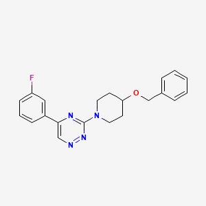 molecular formula C21H21FN4O B5144021 3-[4-(benzyloxy)-1-piperidinyl]-5-(3-fluorophenyl)-1,2,4-triazine 