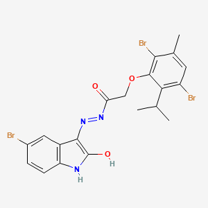 molecular formula C20H18Br3N3O3 B5144029 N'-(5-bromo-2-oxo-1,2-dihydro-3H-indol-3-ylidene)-2-(2,5-dibromo-6-isopropyl-3-methylphenoxy)acetohydrazide 