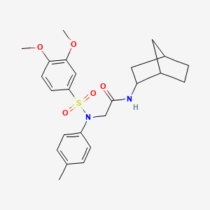 molecular formula C24H30N2O5S B5144030 N~1~-bicyclo[2.2.1]hept-2-yl-N~2~-[(3,4-dimethoxyphenyl)sulfonyl]-N~2~-(4-methylphenyl)glycinamide 
