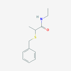 molecular formula C12H17NOS B5144046 2-(benzylthio)-N-ethylpropanamide 