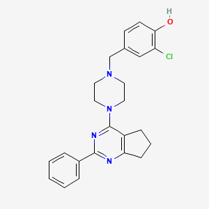 molecular formula C24H25ClN4O B5144053 2-chloro-4-{[4-(2-phenyl-6,7-dihydro-5H-cyclopenta[d]pyrimidin-4-yl)-1-piperazinyl]methyl}phenol 