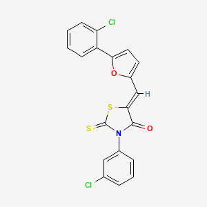 molecular formula C20H11Cl2NO2S2 B5144139 3-(3-chlorophenyl)-5-{[5-(2-chlorophenyl)-2-furyl]methylene}-2-thioxo-1,3-thiazolidin-4-one 