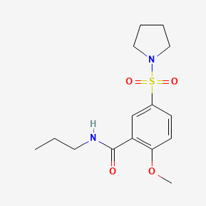 molecular formula C15H22N2O4S B5144150 2-methoxy-N-propyl-5-(1-pyrrolidinylsulfonyl)benzamide 