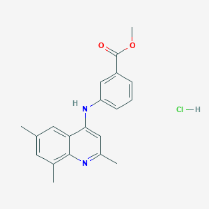 molecular formula C20H21ClN2O2 B5144159 methyl 3-[(2,6,8-trimethyl-4-quinolinyl)amino]benzoate hydrochloride 