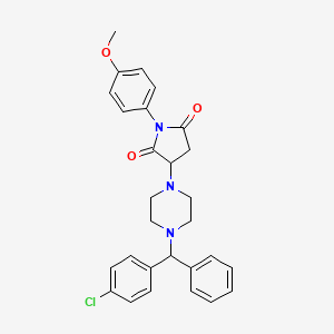 molecular formula C28H28ClN3O3 B5144163 3-{4-[(4-chlorophenyl)(phenyl)methyl]-1-piperazinyl}-1-(4-methoxyphenyl)-2,5-pyrrolidinedione 