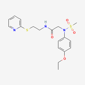 molecular formula C18H23N3O4S2 B5144170 N~2~-(4-ethoxyphenyl)-N~2~-(methylsulfonyl)-N~1~-[2-(2-pyridinylthio)ethyl]glycinamide 