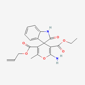 5'-allyl 3'-ethyl 2'-amino-6'-methyl-2-oxo-1,2-dihydrospiro[indole-3,4'-pyran]-3',5'-dicarboxylate