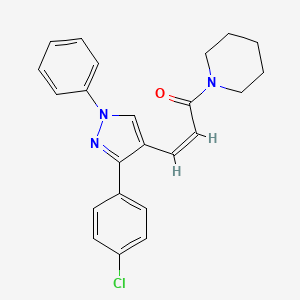 molecular formula C23H22ClN3O B5144196 1-{3-[3-(4-chlorophenyl)-1-phenyl-1H-pyrazol-4-yl]acryloyl}piperidine 