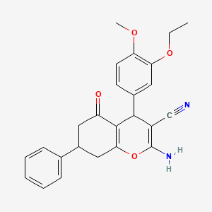 molecular formula C25H24N2O4 B5144197 2-amino-4-(3-ethoxy-4-methoxyphenyl)-5-oxo-7-phenyl-5,6,7,8-tetrahydro-4H-chromene-3-carbonitrile 