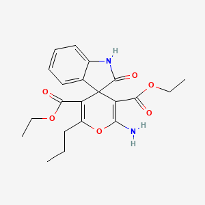 diethyl 2'-amino-2-oxo-6'-propyl-1,2-dihydrospiro[indole-3,4'-pyran]-3',5'-dicarboxylate