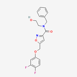 molecular formula C20H18F2N2O4 B5144233 N-benzyl-5-[(3,4-difluorophenoxy)methyl]-N-(2-hydroxyethyl)-3-isoxazolecarboxamide 