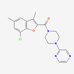 2-{4-[(7-chloro-3,5-dimethyl-1-benzofuran-2-yl)carbonyl]-1-piperazinyl}pyrazine