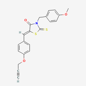 molecular formula C21H17NO3S2 B5144279 3-(4-methoxybenzyl)-5-[4-(2-propyn-1-yloxy)benzylidene]-2-thioxo-1,3-thiazolidin-4-one 