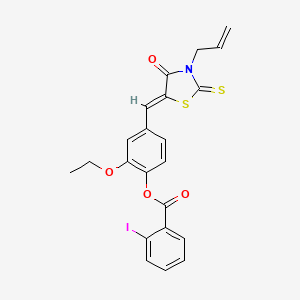 molecular formula C22H18INO4S2 B5144286 4-[(3-allyl-4-oxo-2-thioxo-1,3-thiazolidin-5-ylidene)methyl]-2-ethoxyphenyl 2-iodobenzoate 