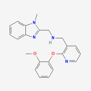 molecular formula C22H22N4O2 B5144299 1-[2-(2-methoxyphenoxy)-3-pyridinyl]-N-[(1-methyl-1H-benzimidazol-2-yl)methyl]methanamine 
