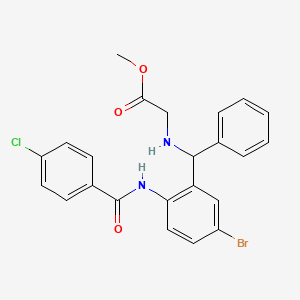 molecular formula C23H20BrClN2O3 B5144301 methyl N-[{5-bromo-2-[(4-chlorobenzoyl)amino]phenyl}(phenyl)methyl]glycinate 