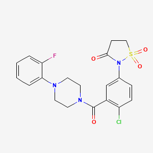 molecular formula C20H19ClFN3O4S B5144309 2-(4-chloro-3-{[4-(2-fluorophenyl)-1-piperazinyl]carbonyl}phenyl)-3-isothiazolidinone 1,1-dioxide 