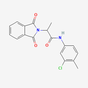 molecular formula C18H15ClN2O3 B5144321 N-(3-chloro-4-methylphenyl)-2-(1,3-dioxo-1,3-dihydro-2H-isoindol-2-yl)propanamide 