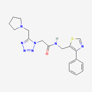 molecular formula C18H21N7OS B5144323 N-[(4-phenyl-1,3-thiazol-5-yl)methyl]-2-[5-(1-pyrrolidinylmethyl)-1H-tetrazol-1-yl]acetamide 