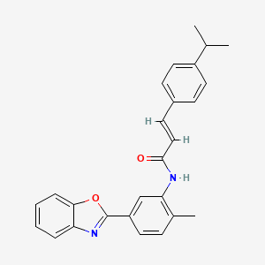 molecular formula C26H24N2O2 B5144328 N-[5-(1,3-benzoxazol-2-yl)-2-methylphenyl]-3-(4-isopropylphenyl)acrylamide 