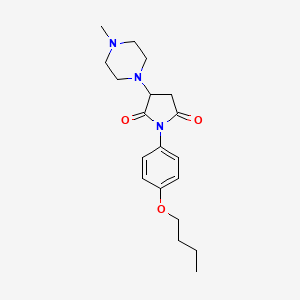 molecular formula C19H27N3O3 B5144337 1-(4-butoxyphenyl)-3-(4-methyl-1-piperazinyl)-2,5-pyrrolidinedione 
